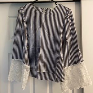 H&M Bell sleeve striped top
